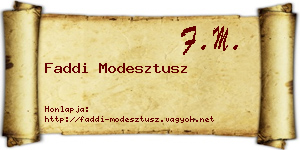 Faddi Modesztusz névjegykártya